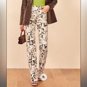 Reformation Newsprint High Rise Straight Long Jeans - Size 30